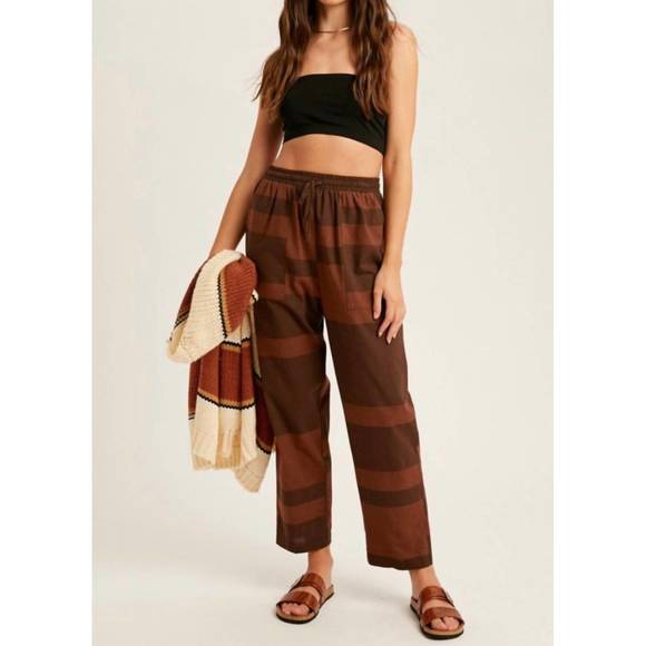 NEW LISTICLE color block slouchy pants in brown - Picture 4 of 4